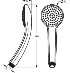 Dušo stovas Ideal Standard IdealRain, S1 600 mm, galvutė 80 mm
