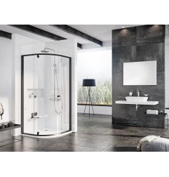 Pusapvalė dušo kabina Ravak Pivot, PSKK3-80, juoda+Transparent
