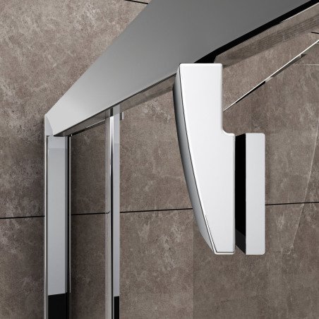 Pusapvalė dušo kabina Ravak Pivot, PSKK3-80, juoda+Transparent