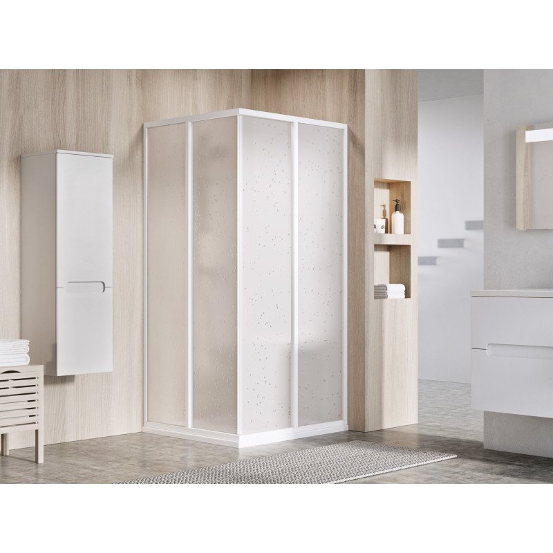Stačiakampės dušo kabinos sienelė Ravak Supernova, SRV2-75 195 S, balta+plastikas Pearl