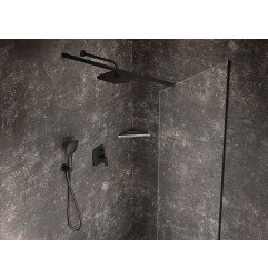 Stacionarios dušo galvos laikiklis Ravak, iš sienos, 30 cm, 702.21BLM Black Matt
