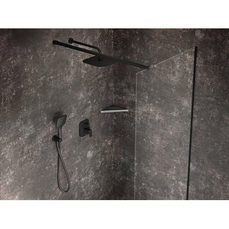Stacionarios dušo galvos laikiklis Ravak, iš sienos, 30 cm, 702.21BLM Black Matt
