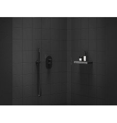 Sieninė dušo jungtis Ravak, 706.21BLM Black Matt, su laikikliu
