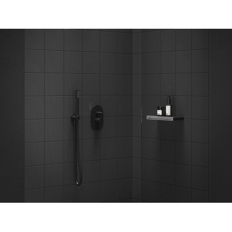 Sieninė dušo jungtis Ravak, 706.21BLM Black Matt, su laikikliu