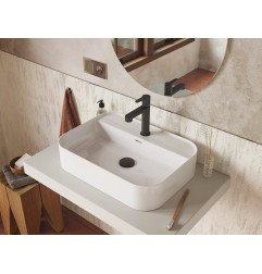 Fiksuotas praustuvo sifono vožtuvas Ravak Flat, antracitas, praustuvams be persipylimo