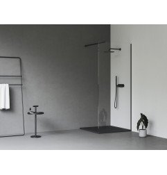 Dušo kabina Ravak Walk-In Wall, 80x80-120 Walk-In Wall Set 80, juoda+stiklas Transparent