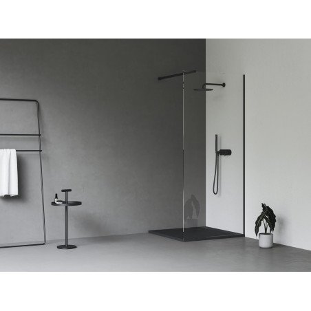 Dušo kabina Ravak Walk-In Wall, 80x80-120 Walk-In Wall Set 80, juoda+stiklas Transparent