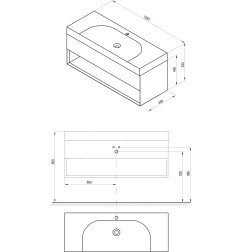 Spintelė po praustuvu Ravak SD Lite 120, balta