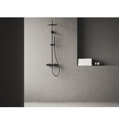 Stacionari dušo sistema Ravak Spring su termostatiniu maišytuvu, SG 091.20BLM, juodas matinis