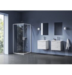 Kvadratinė dušo kabina Ravak Blix II NBLRV2, 90x90, matinė balta+stiklas Transparent