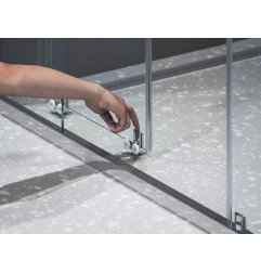 Kvadratinė dušo kabina Ravak Blix II NBLRV2, 90x90, matinė balta+stiklas Transparent