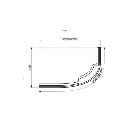 Vonios apdaila RAVAK Rosa II, 150 R, 218x 6.5x55,5 cm, sniego baltumo
