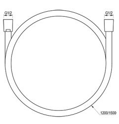 Plastikinė bidė žarna Ravak, 916.00CR 150 cm, chromas