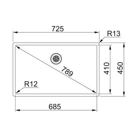 Nerūdijančio plieno plautuvė Franke Box, BXX 210/110-68, integruotas ekscentrinis ventilis