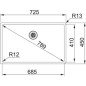 Nerūdijančio plieno plautuvė Franke Box, BXX 210/110-68, integruotas ekscentrinis ventilis