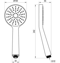 Dušo galvutė Ravak Flat, XXL 3 funkcijos, 140 mm, 961.00