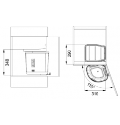 Šiukšliadėžė FRANKE, Sorter, Mini 17,5 l. 3
