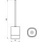 WC šepetys Ravak Chrome II, CR II 411.20GB, šlifuoto grafito