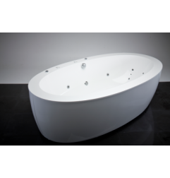 Akmens masės vonia Vispool Festa, 204x110 balta su apdailomis