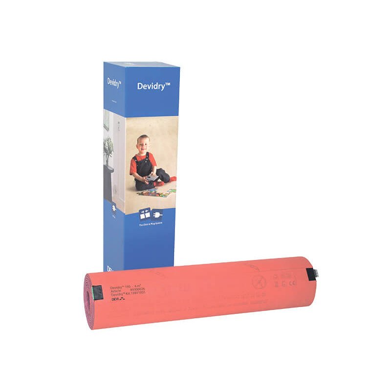 Elektrinio šildymo kilimėlis Devi, DEVIdry-55, 1x2 m (2 m2) 77W