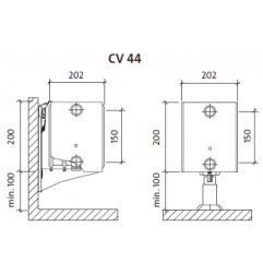 Radiatorius PURMO CV 44 200-, 1100, pajungimas apačioje (be laikiklių)