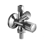 Kampinis ventilis Schell, 1/2'' x 3/8'' x 3/4'' kombinuotas