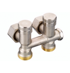 Apatinio pajungimo mazgas dvivamzdei sistemai Danfoss, RLV-K kampinis, 1/2" 1
