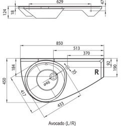 Lietas praustuvas Ravak Avocado, L 85 cm su persipylimu 4
