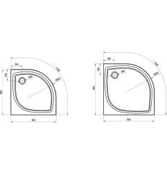 Lietas dušo padėklas Ravak Elipso Pro Flat, 90 baltas 3
