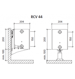 Radiatorius PURMO Ramo RCV 44 200-, 1200, pajungimas apačioje (be laikiklių)