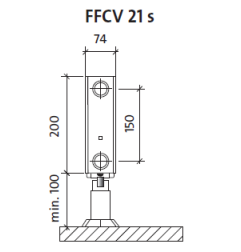 Radiatorius PURMO FFCV 21s 200-, 1800, pajungimas apačioje (be laikiklių)
