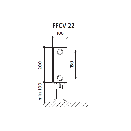 Radiatorius PURMO FFCV 22 200-, 1400, pajungimas apačioje (be laikiklių)