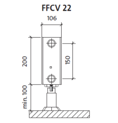 Radiatorius PURMO FFCV 22 200-, 3000, pajungimas apačioje (be laikiklių)