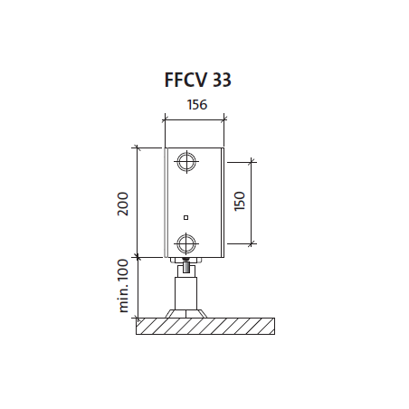 Radiatorius PURMO FFCV 33 200-, 600, pajungimas apačioje (be laikiklių)