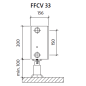 Radiatorius PURMO FFCV 33 200-, 1400, pajungimas apačioje (be laikiklių)