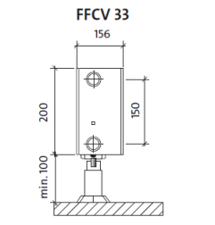 Radiatorius PURMO FFCV 33 200-, 1800, pajungimas apačioje (be laikiklių)