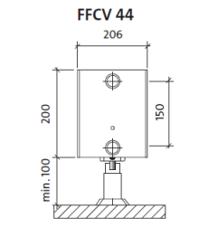 Radiatorius PURMO FFCV 44 200-, 3000, pajungimas apačioje (be laikiklių)