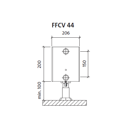 Radiatorius PURMO FFCV 44 200-, 3000, pajungimas apačioje (be laikiklių)