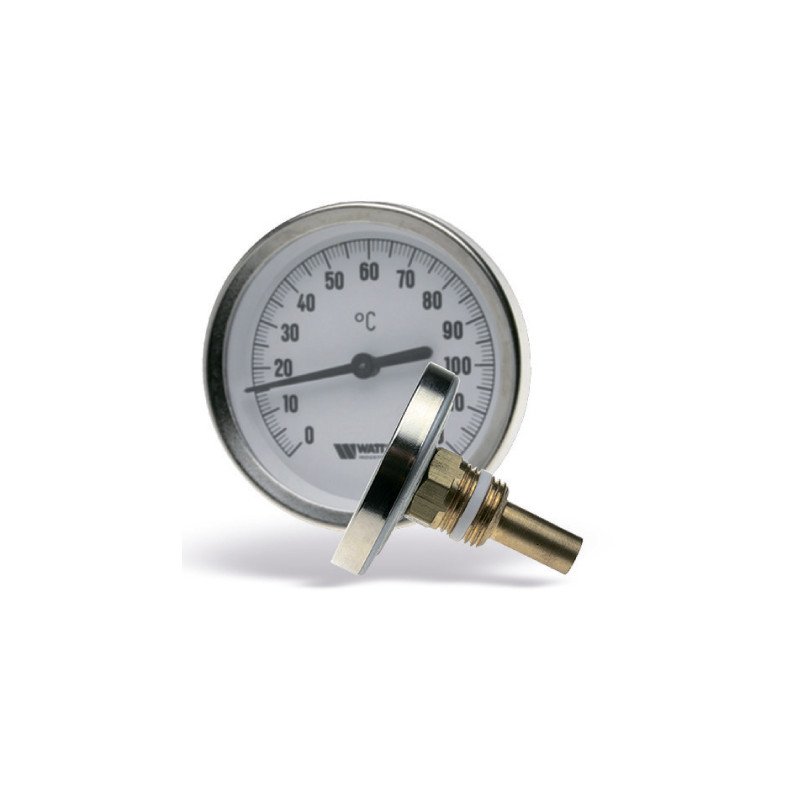 Termometras apvalus bimetalinis Watts, montuojamas į gilzę 120°C T63/50