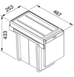 Šiukšliadėžė FRANKE, Cube 30, atidarymas ranka, 3x10l. 3