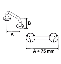 Stacionari rankena Corrado, 500 mm, balta