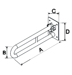 Atrama Corrado, atlenkiama, 800 mm, balta