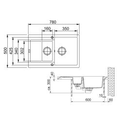 Granitinė plautuvė Franke Maris, MRG 651-78, Glacier 6