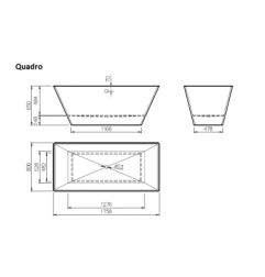 Akmens masės vonia Vispool Quadro, 175x80 balta