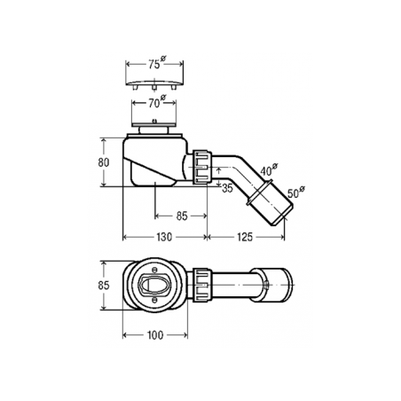 Sifonas dušo padėklo VIEGA chromas