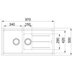 Granitinė plautuvė Franke Basis, BFG 651, Beige