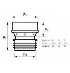 Vidaus kanalizacijos alsuoklis Wavin, Mini Vent d32-50 5