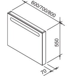 Veidrodis Ravak Chrome su apšvietimu, 70 cm baltas 4