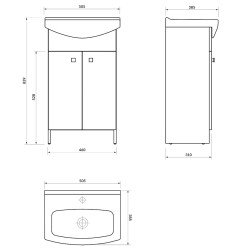 Vonios spintelė Cersanit, Cersania 50 su praustuvu