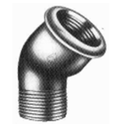 Ketaus cinkuota alkūnė, d , 1/2'', 45*, vidus-išorė 1